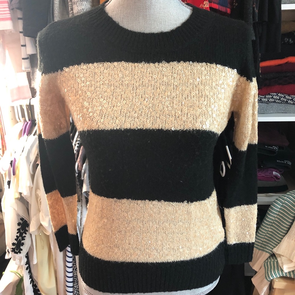 Black and gold J crew sweater